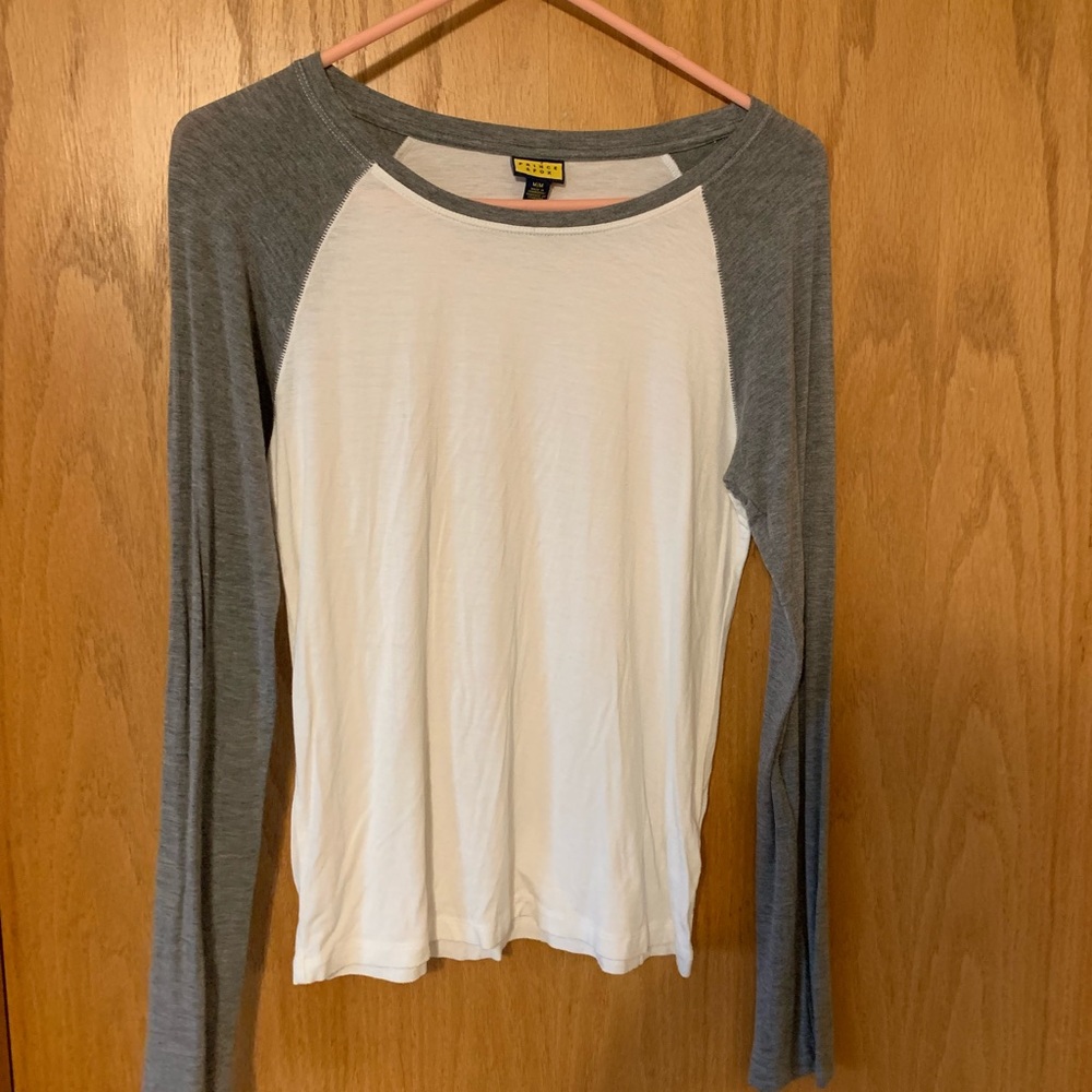 White shirt with grey sleeves